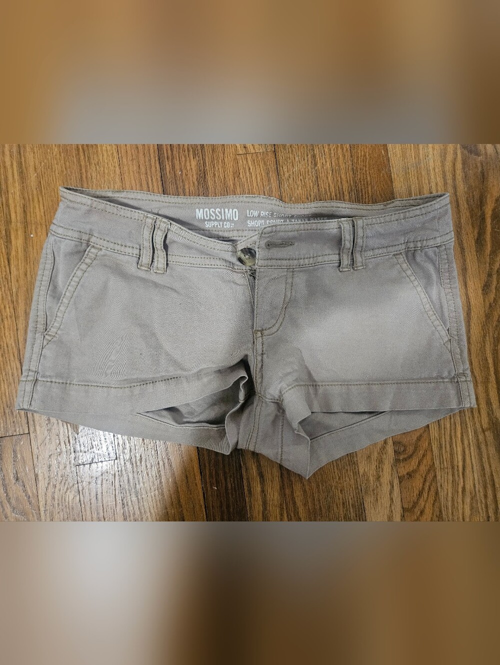 Mossimo Supply Co. Low-Rise Short Short Tan/Khaki Shorts Size 00